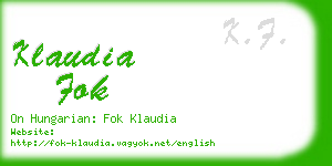 klaudia fok business card